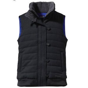Patagonia Women’s Vagabunda Quilted Fleece Neck Puffer Vest Dark Gray S